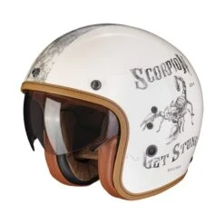 Scorpion Belfast Evo Pique Motorhelm -Motorfiets Delen Winkel scorpion belfast evo pique creme noir 7090